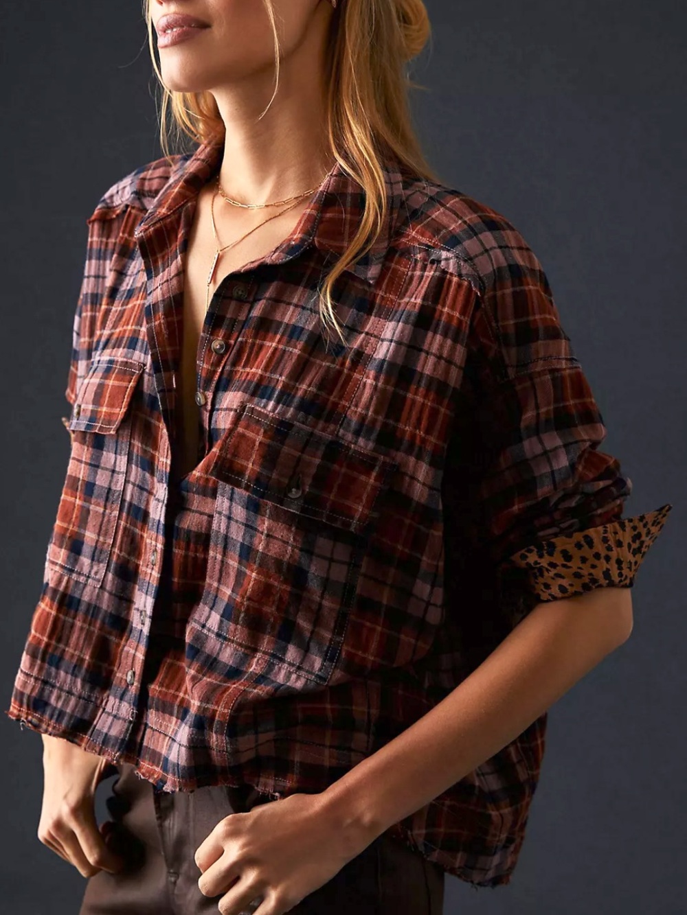 Anthropologie Pilcro Plaid Flannel Long Sleeve Buttondown, NEW